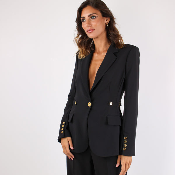 Giacca Monopetto Riprese Nero-2