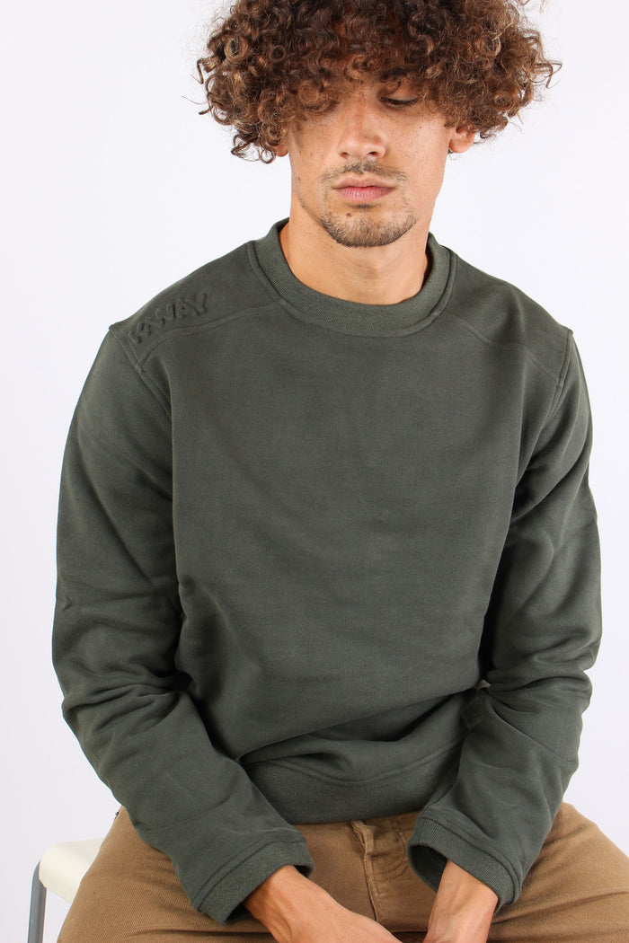 Felpa Logo Tono Su Tono Green Blackish-7