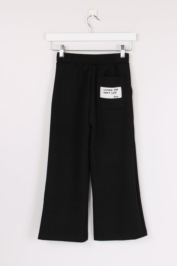 Pantalone Ampio Felpa Black-2