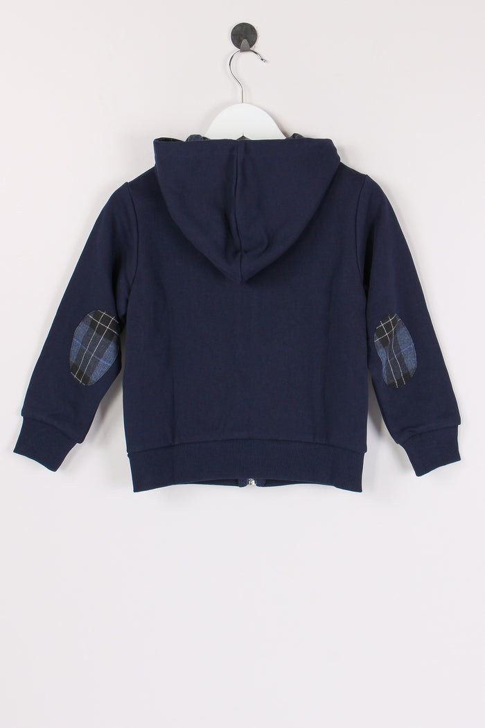 Felpa Full Zip Inserto Check Navy Blue-4