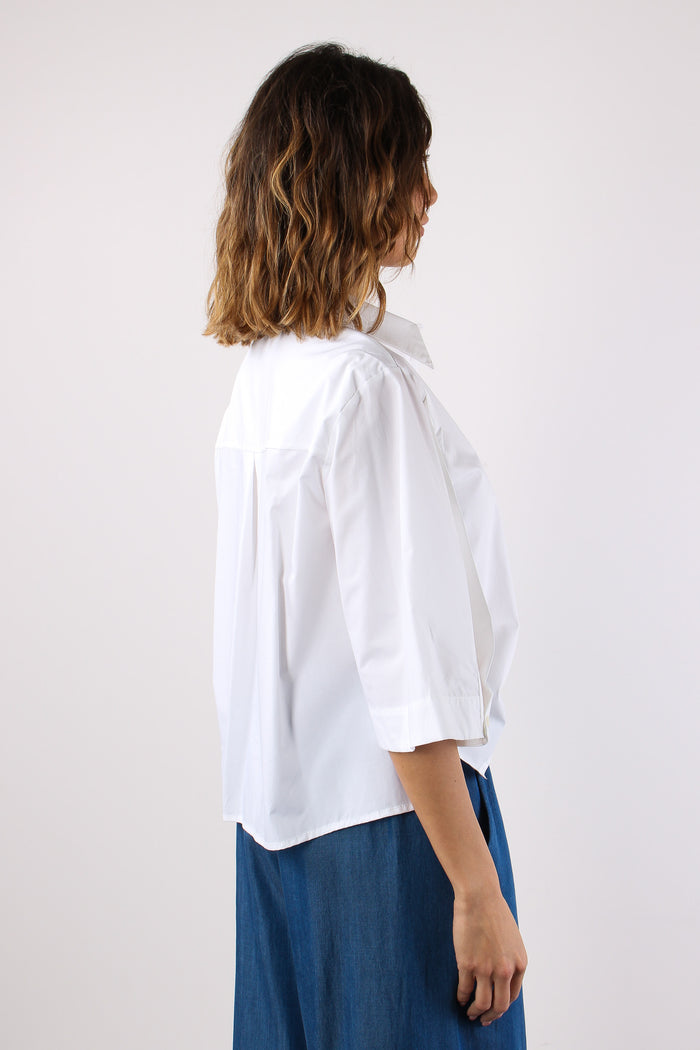 Camicia Apertura Manica Bianco-6