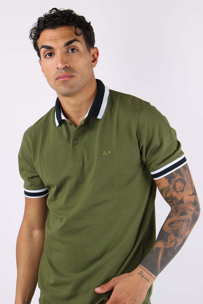 Polo Collo Bicolor Verde-7