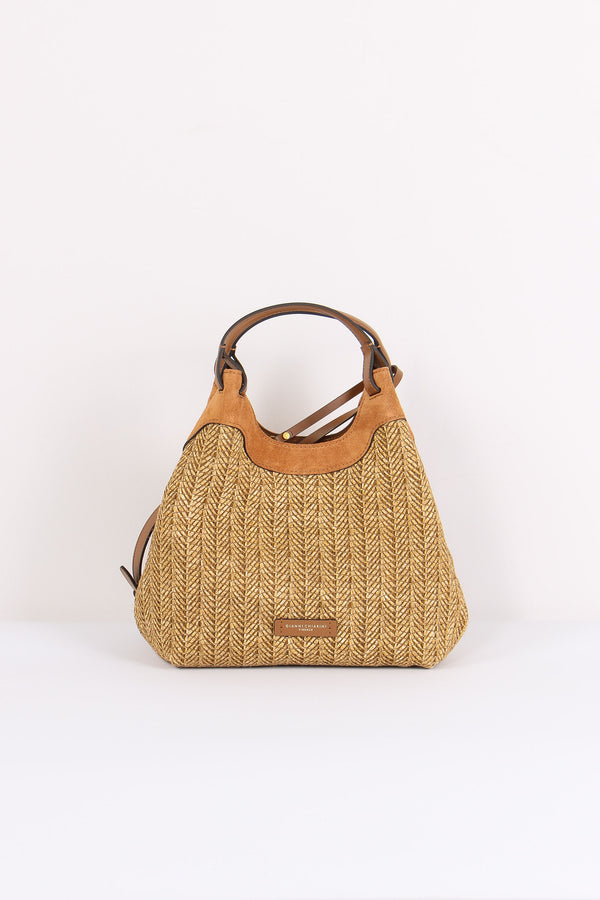 Dua Shopping Paglia Inserto Camoscio Cookie