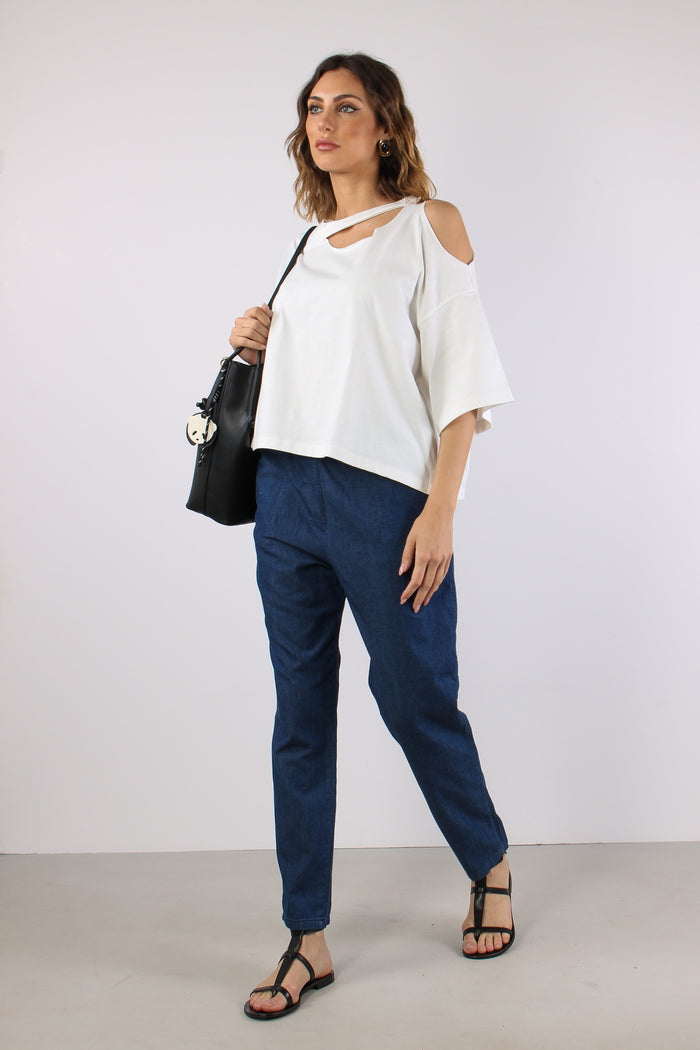 T-shirt Cut Out Panna-5