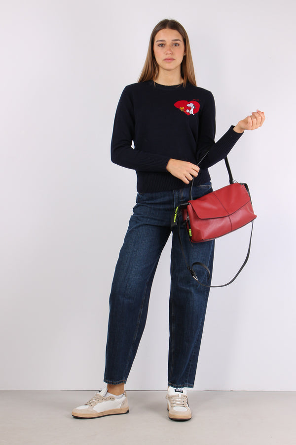 Maglia Cuore Laterale Navy Blue