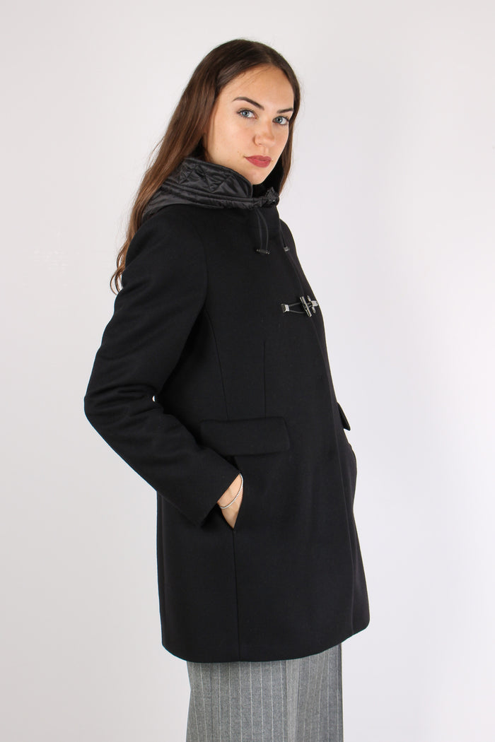 Cappotto Toggle Panno Nero-6