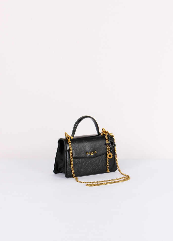 Mini Bag Effetto Marmorizzato Nero-3
