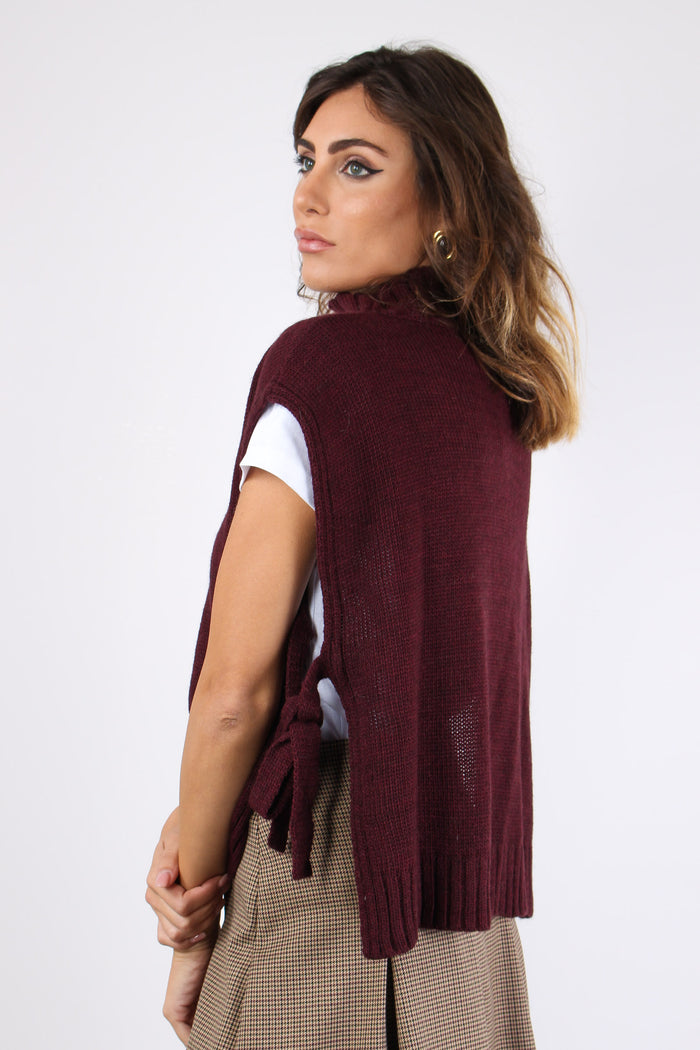 Gilet Fiocchi Laterali Bordeaux-7