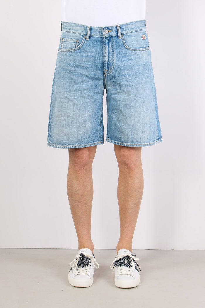 Bermuda Denim Tela Ferma Denim Chiaro-2