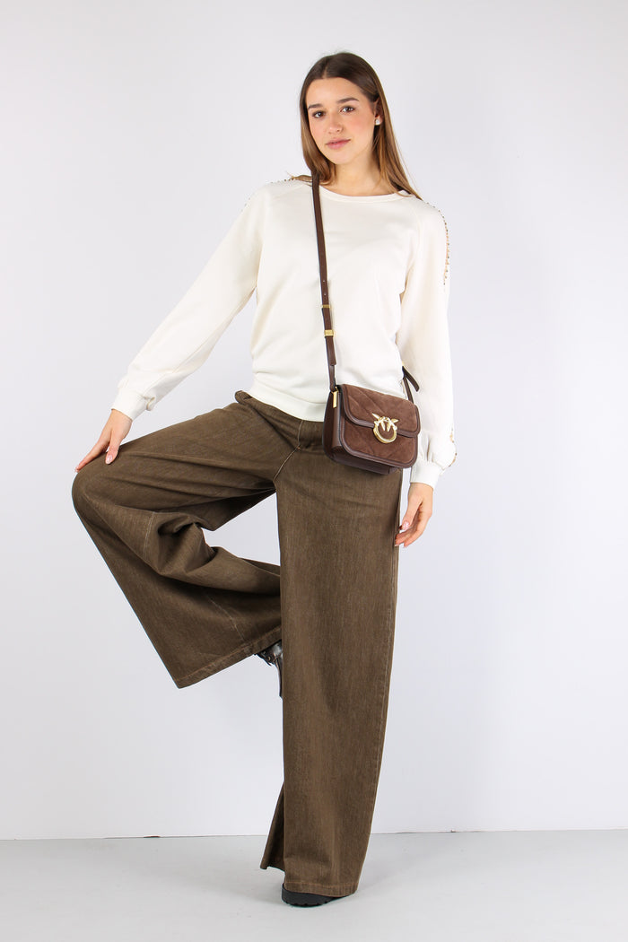 Girocollo Castoni Manica Bianco Latte