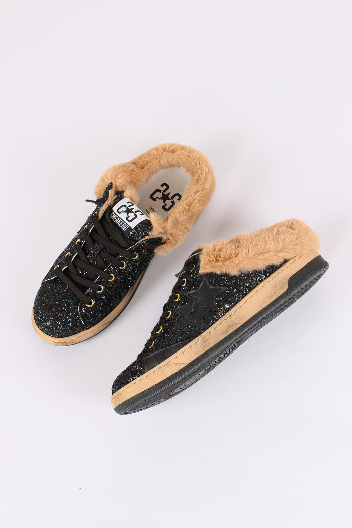 Sneakers Week Sabot Pelliccia Nero-2
