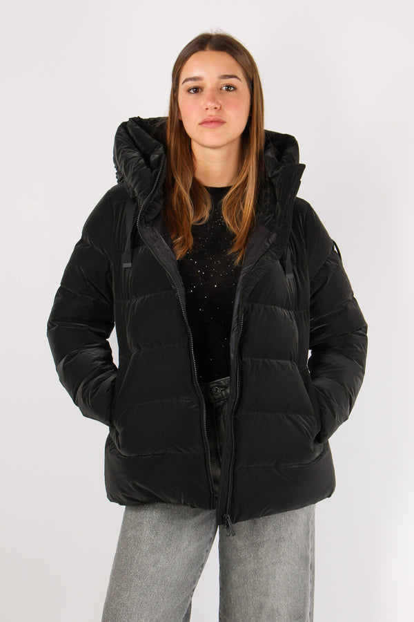 Piumino Tessuto Gommato Nero-2