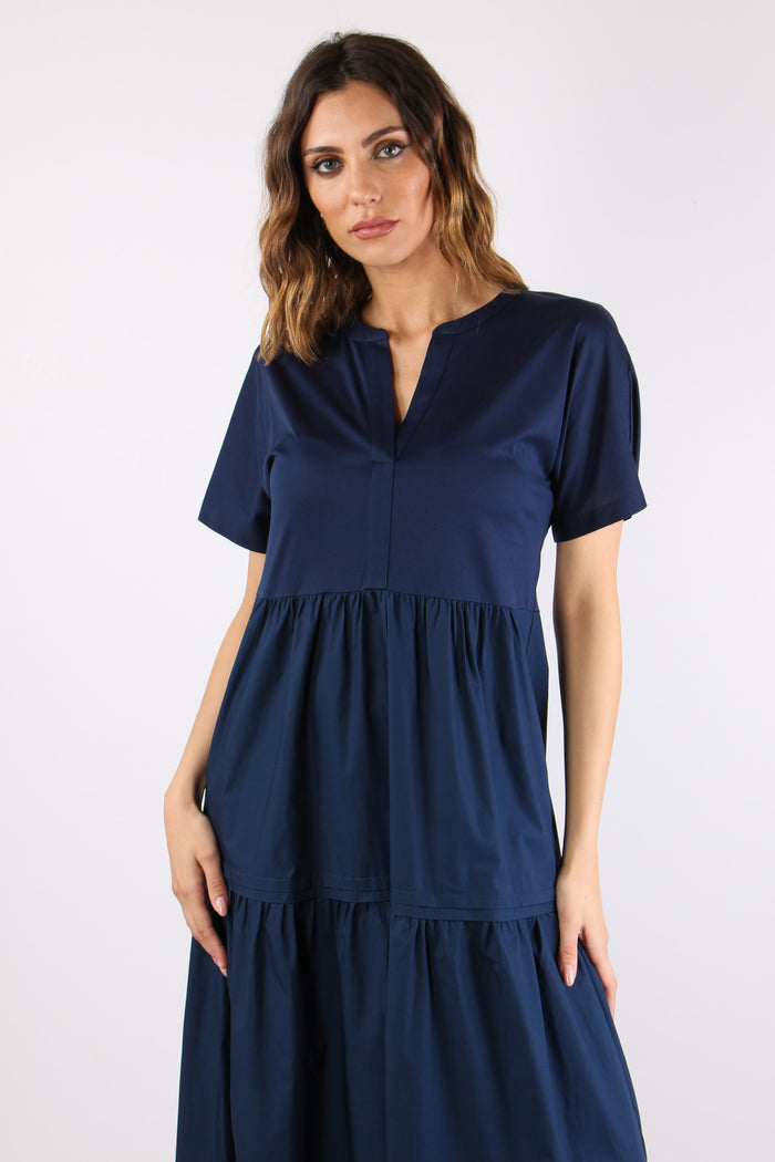 Capsula Abito Maglia Cotone Blu-8