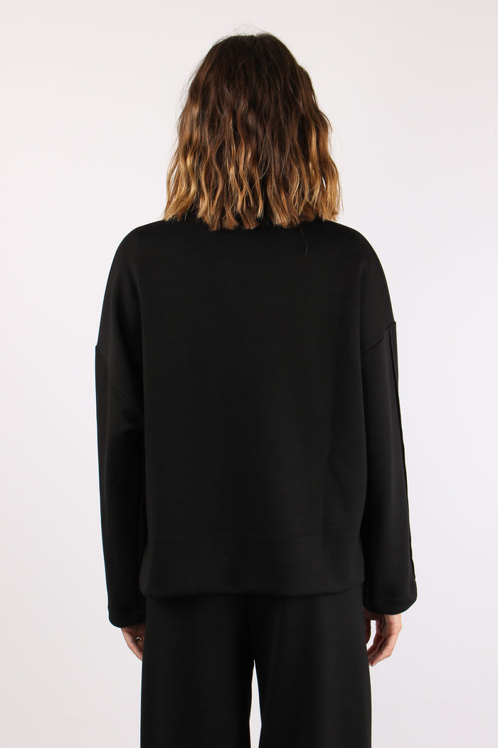 Felpa Modal Inserto Paillettes Nero-4