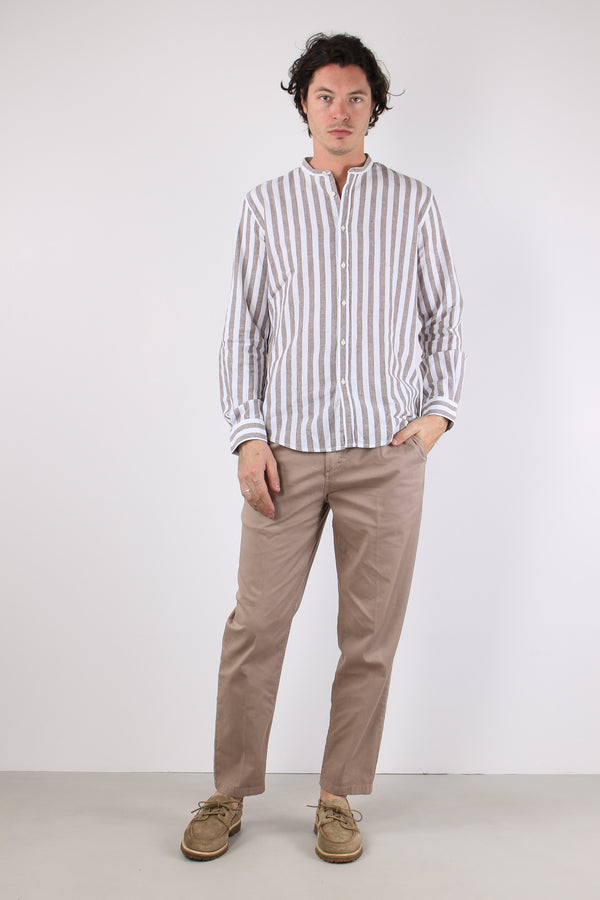 Camicia Lino Riga Grande Brown