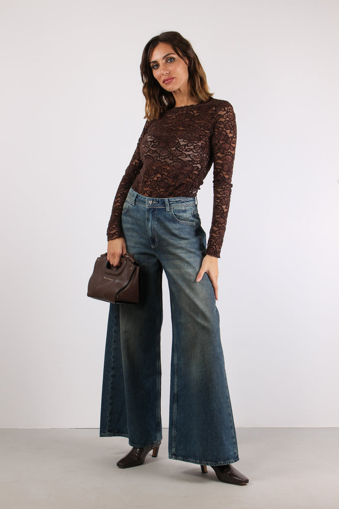 Denim Maxi Palazzo Denim Medio