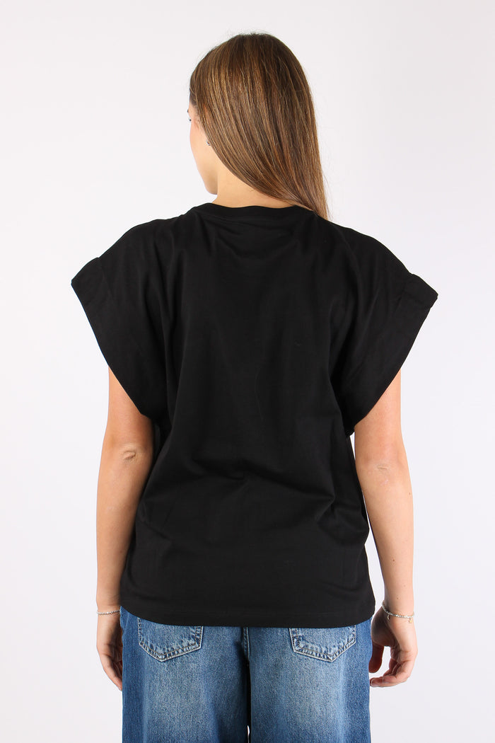 T-shirt Logo Strass Nero-5