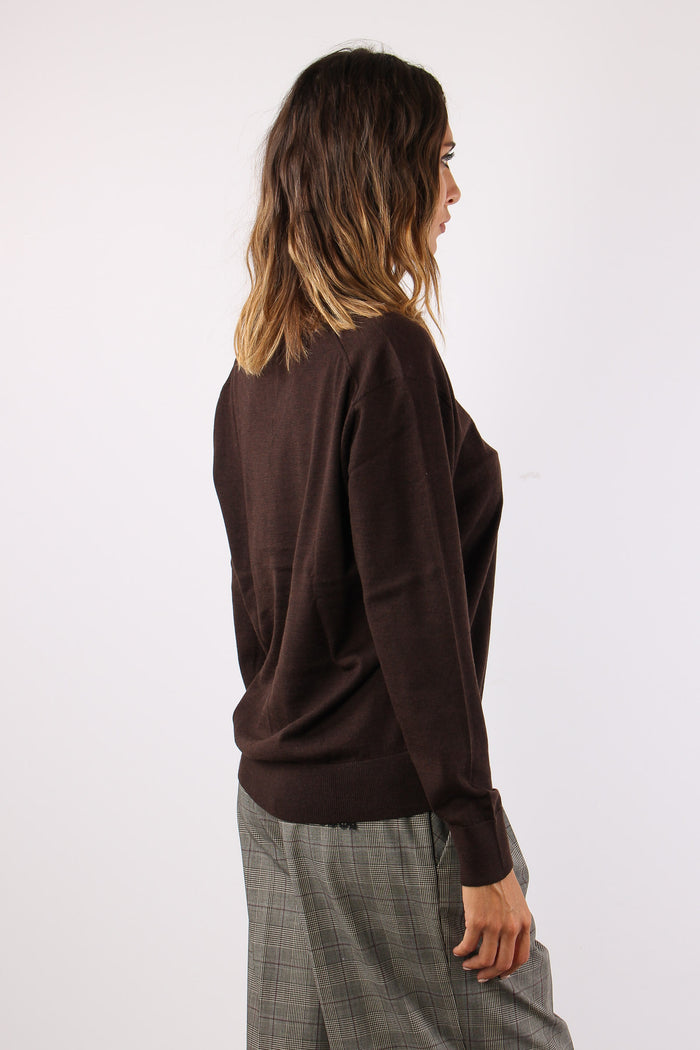 Maglia Scavo V  Lana Merinos Chocolate Melange-6