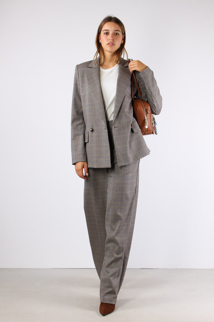 Pantalone Doppia Pences Largo Tortora/nocciola