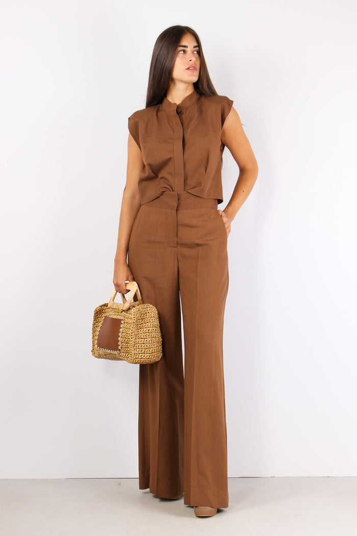 Camicia Corta Spallina Tabacco