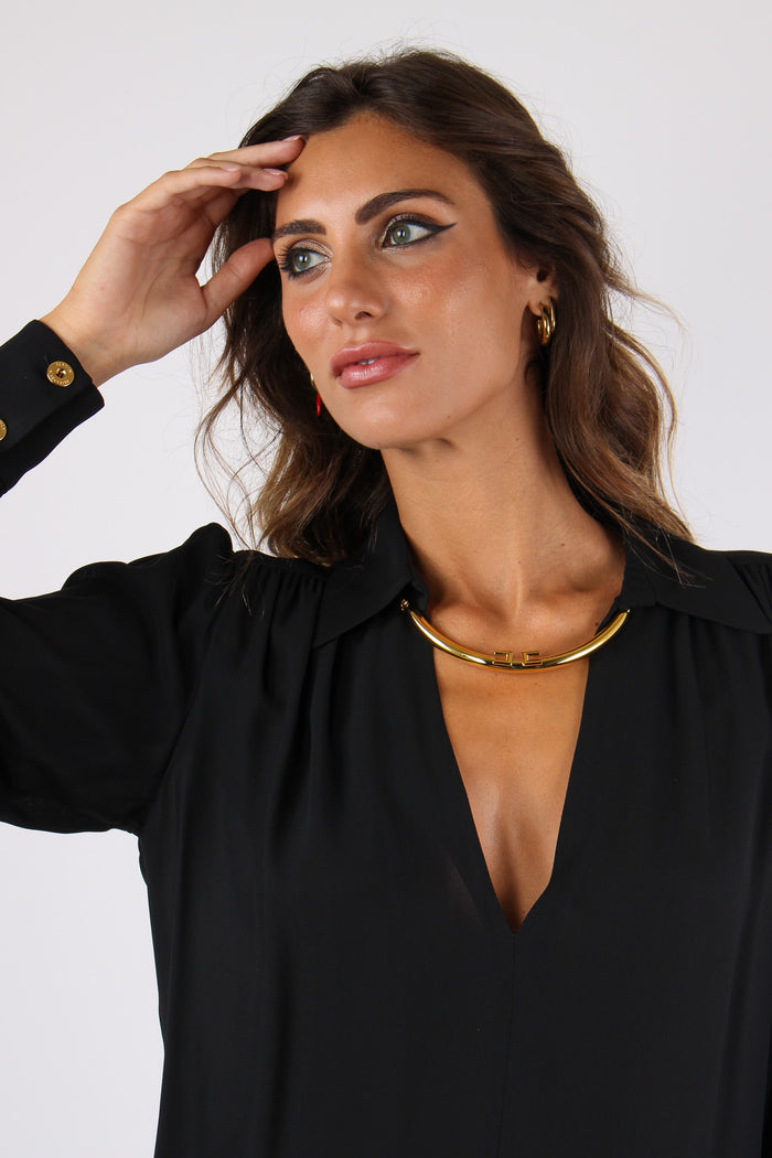 Camicia Collo Catena Nero-8