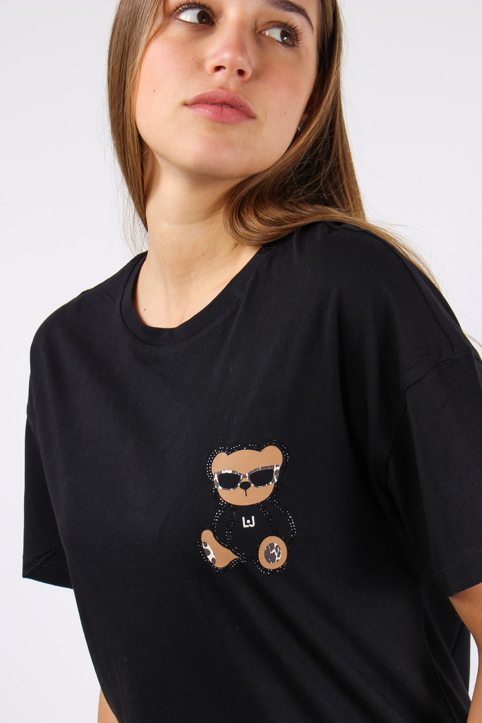 T-shirt Stampa Orso Laterale Nero/bear-8