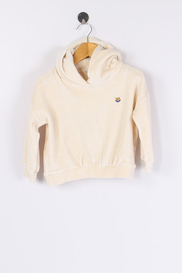 Felpa Cappuccio Ciniglia Ivory