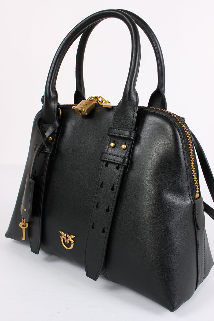 Bowling Bag Media Vitello Nero/gold-4