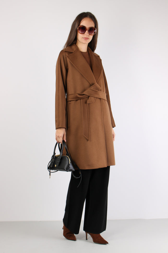 Dravenna Cappotto Cintura Lana Visone-7