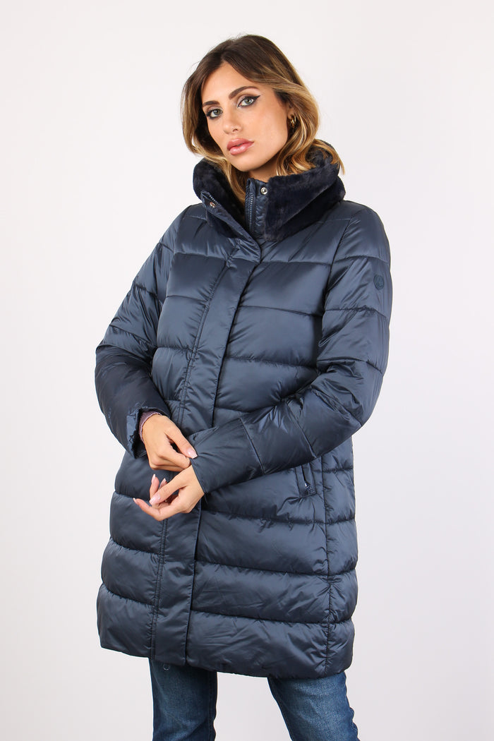 Dalea Cappotto Collo Pellicc Night Blue-2