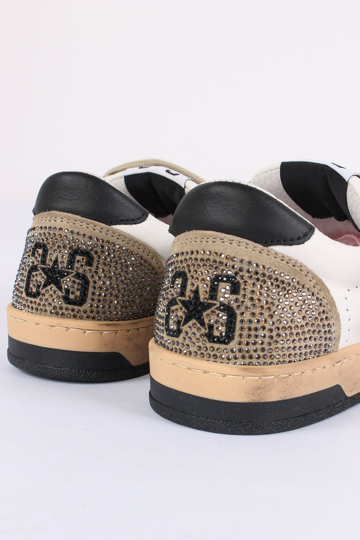 Sneakers Week Strass Bianco/taupe-5