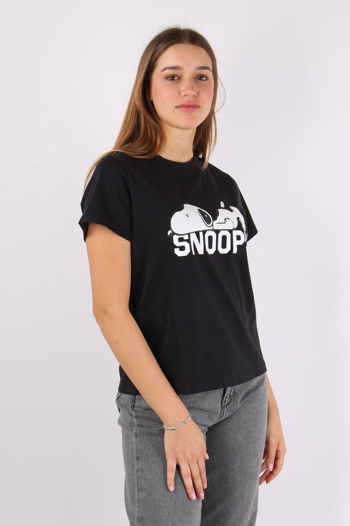 T-shirt Stampa Grande Nero-6