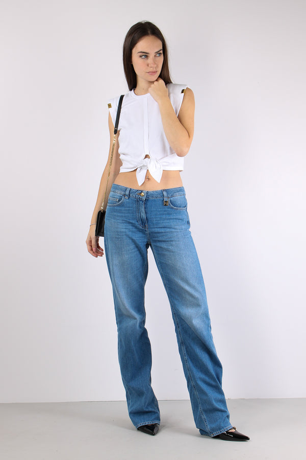 T-shirt Smanicata Nodo Gesso