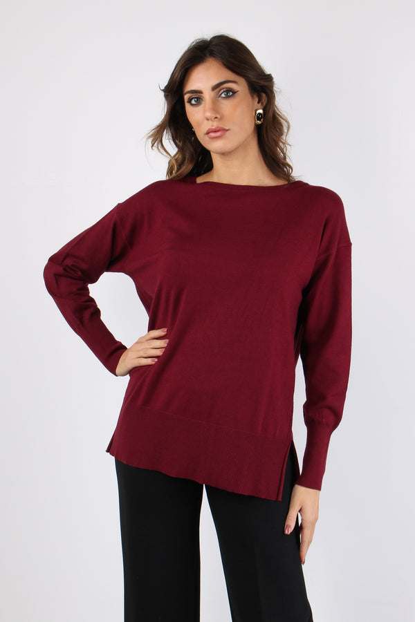 Maglia Over Viscosa Bordeaux-2