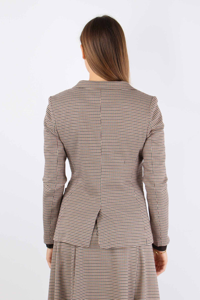 Giacca Micro Quadro Cammello/nero-5