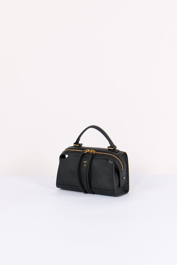 Mini Trapezio Pelle Martellata Black-2