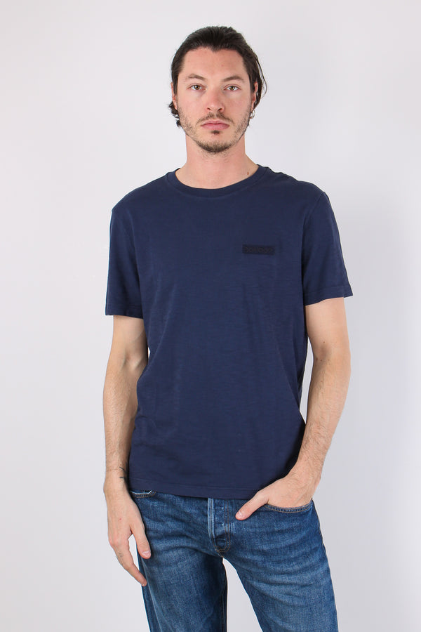 T-shirt Cotone Fiammato Logo Patch Universo