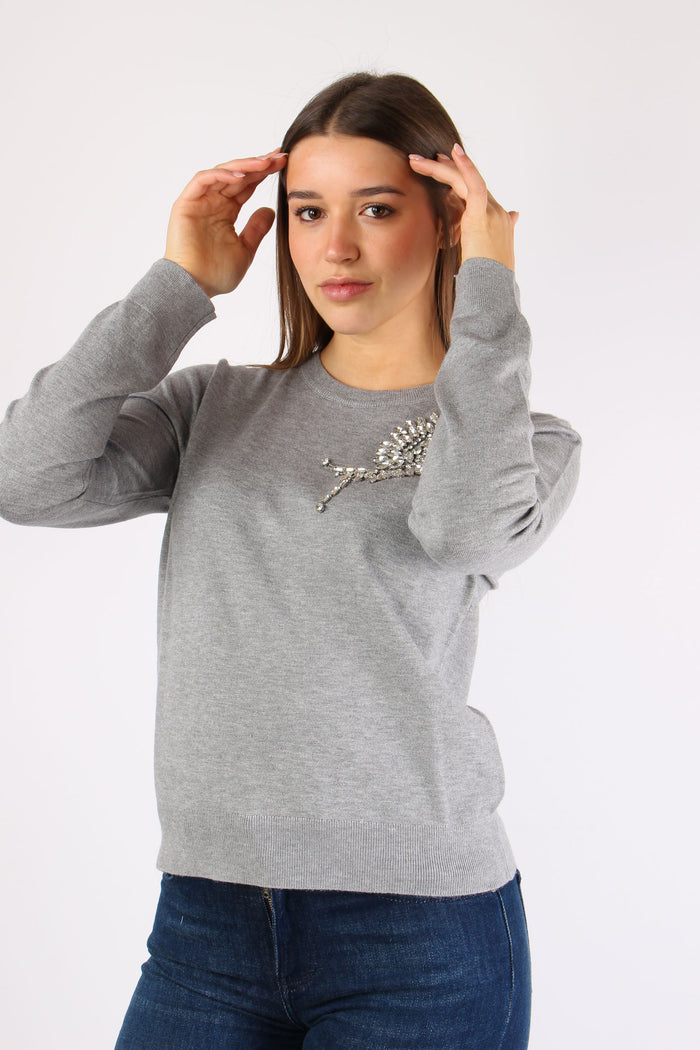 Cretas Maglia Giroccollo Appli Medium-4