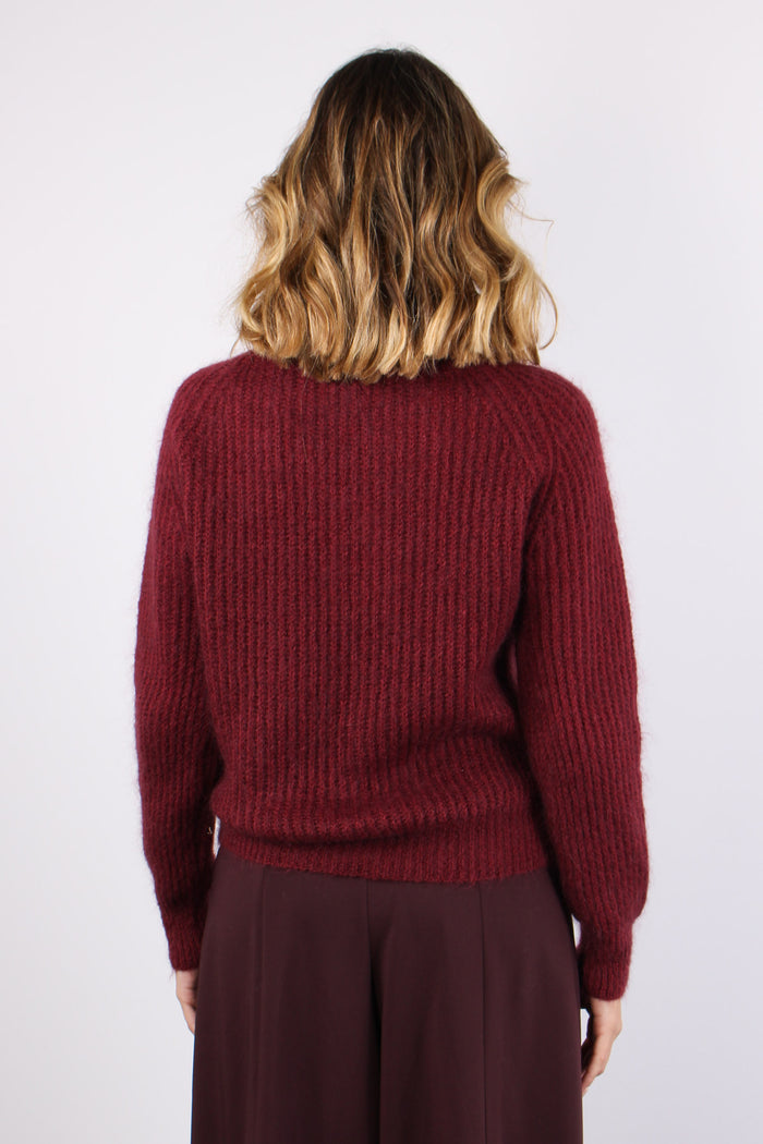 Maglia Mohair Collana Pietre Bordeaux-4