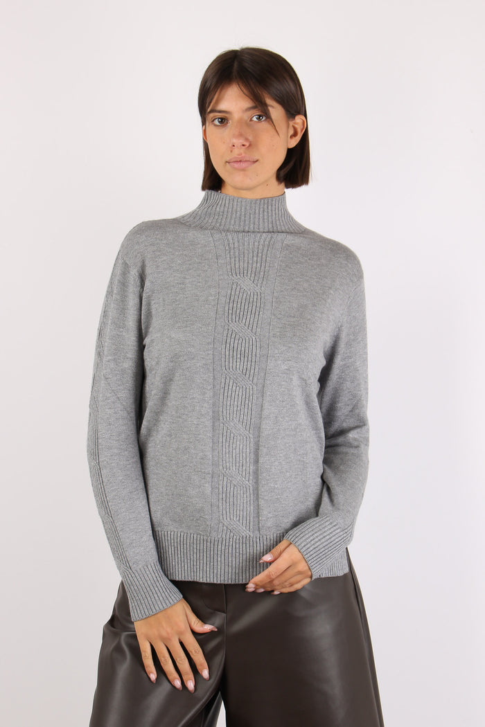Maglia Viscosa Treccia Grigio-2