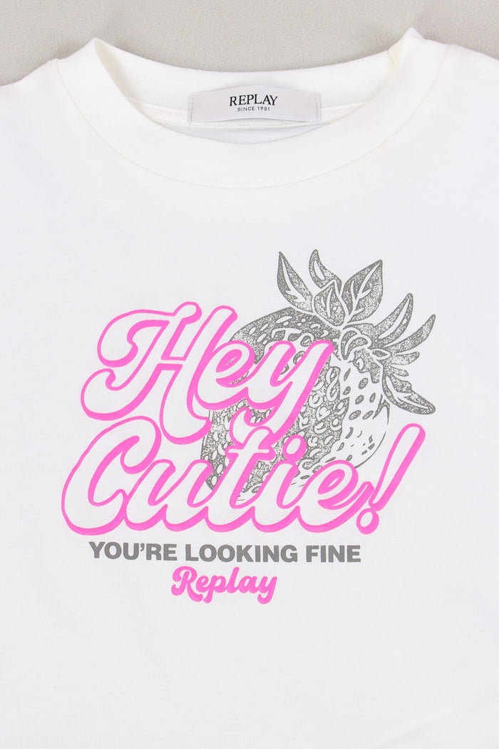 T-shirt Cropped Panna-4