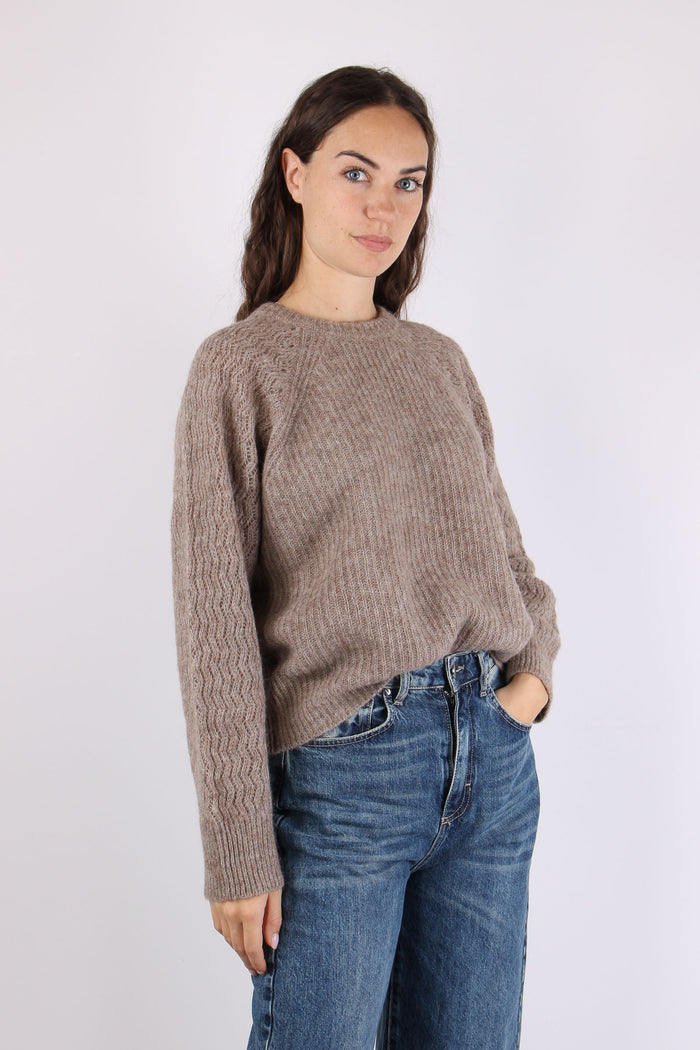 Maglia Lana Manica Lavorata Orzo-7