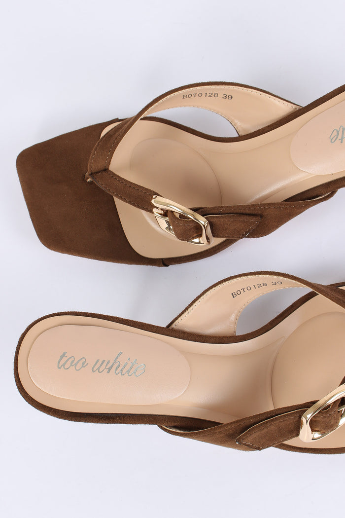 Tacco Infradito Con Fibbia Brown-5