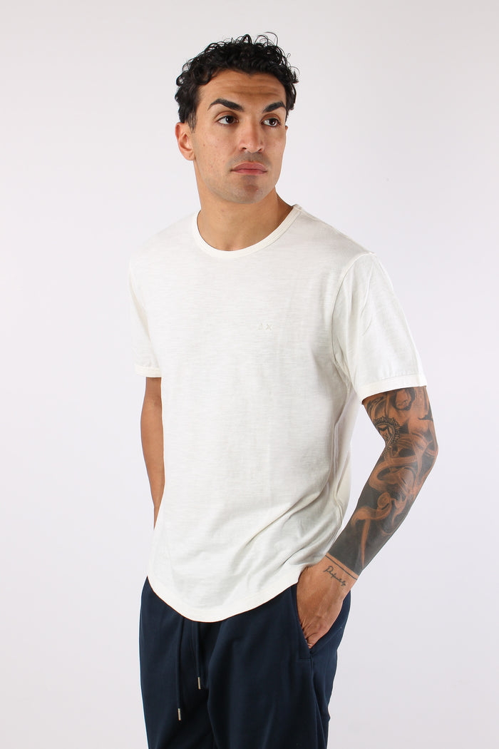 T-shirt Cotone Fiammato Bianco-2