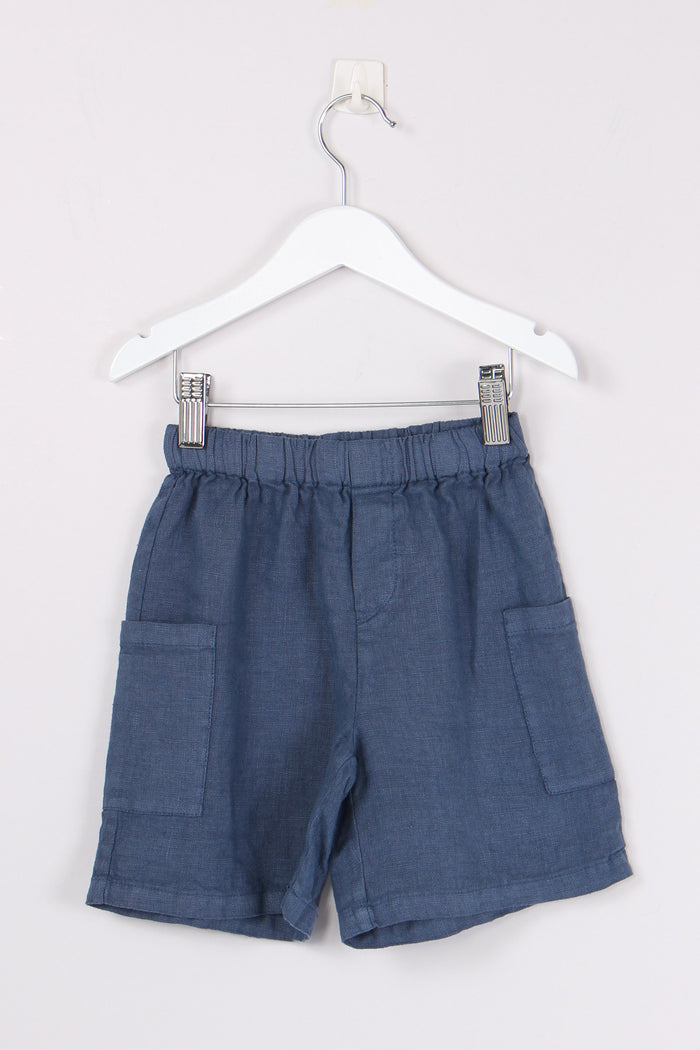Bermuda Lino Morbido Blu Provenzale
