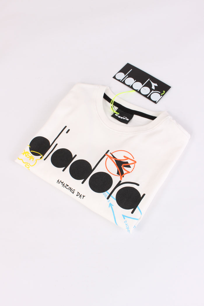 T-shirt Cotone Logo Multicolor Bianco-4