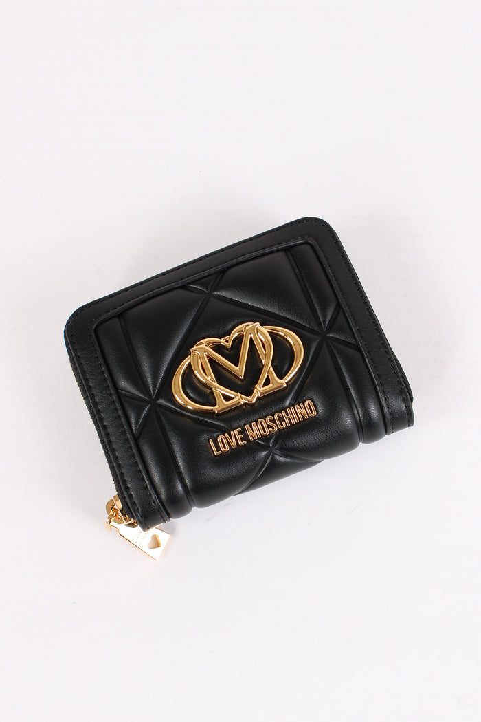 Zip Around Piccolo Matelasse Nero-6