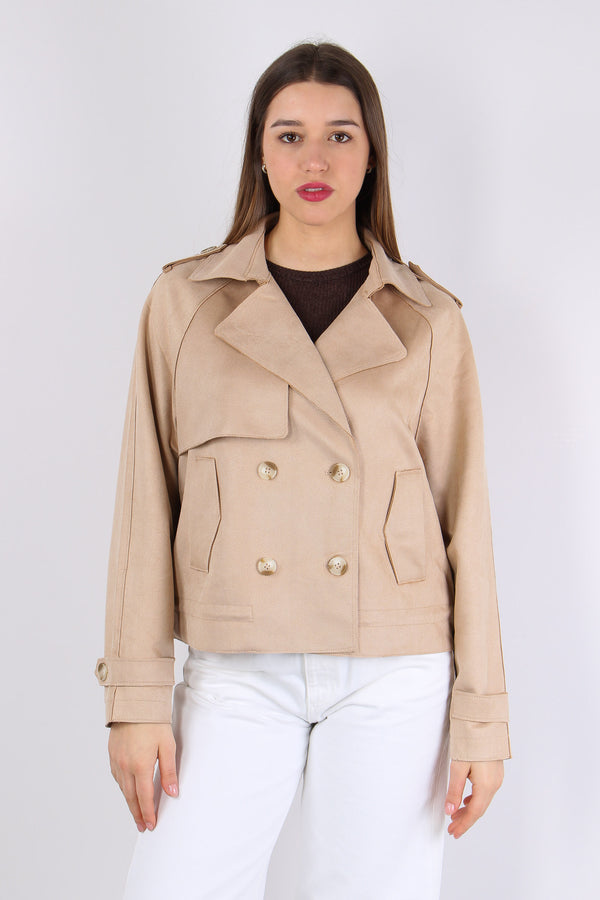 Peacot Corto Tessuto Diagonale Oat-2