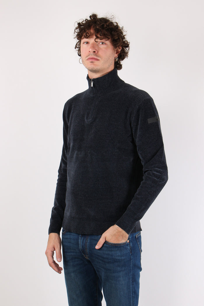 Maglia Mezza Zip Velluto Ultramarine Blue-4