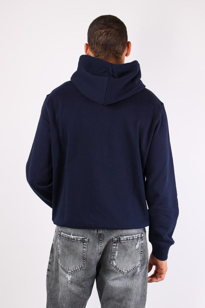 Felpa Cappuccio Maxi Stampa Navy Blue-5